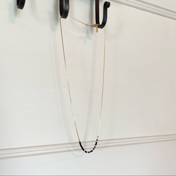 Dainty gold beaded necklace from Etsy // sister-in-law in morse code - Picture 1 of 4